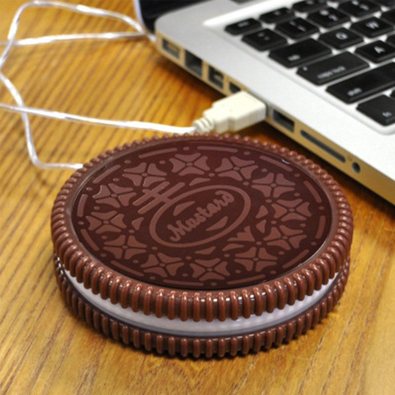 Cute USB Mug Warmer Cookie Style Drink Coaster