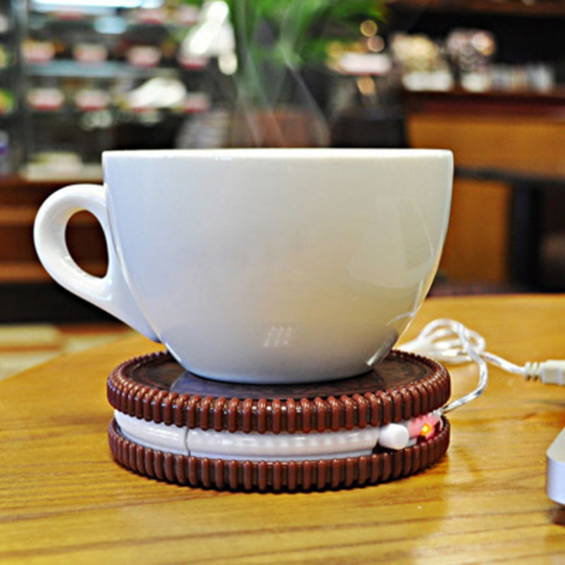 Cute USB Mug Warmer Cookie Style Drink Coaster