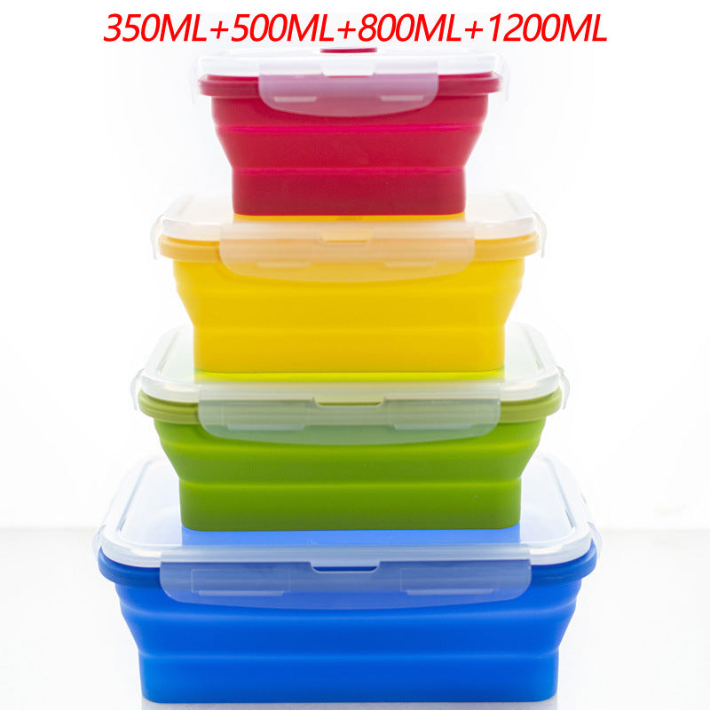 Foldable Silicone Lunch Box Space-Saving Food Container