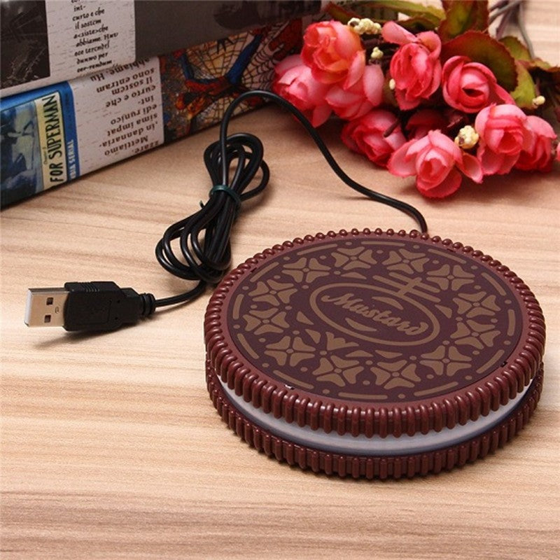 Cute USB Mug Warmer Cookie Style Drink Coaster