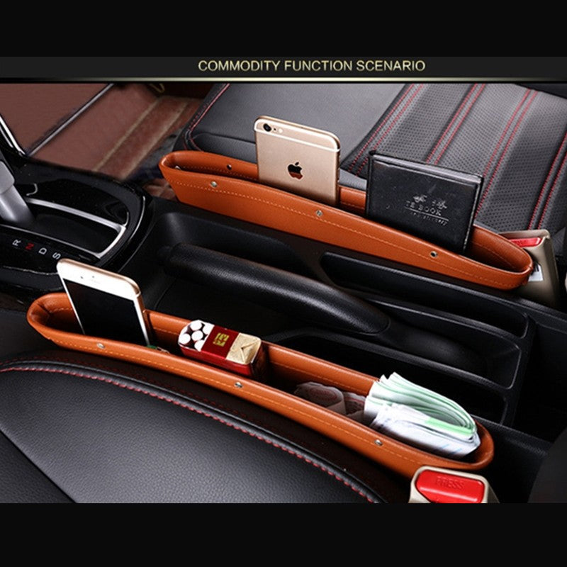 Leather Car Seat Gap Catcher Organizer Box