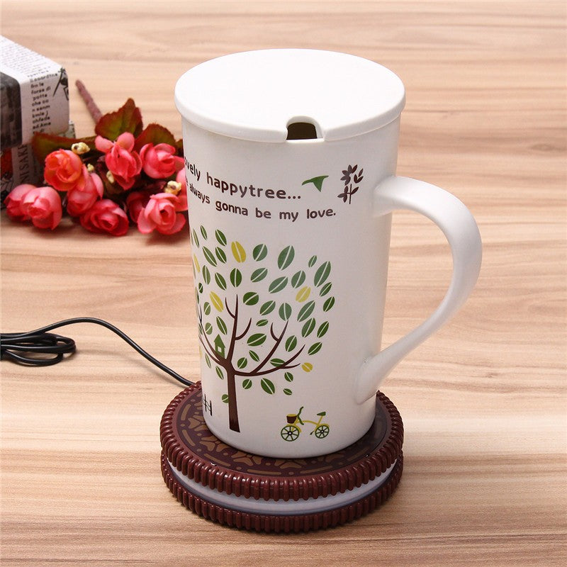 Cute USB Mug Warmer Cookie Style Drink Coaster