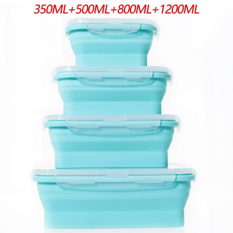 Foldable Silicone Lunch Box Space-Saving Food Container