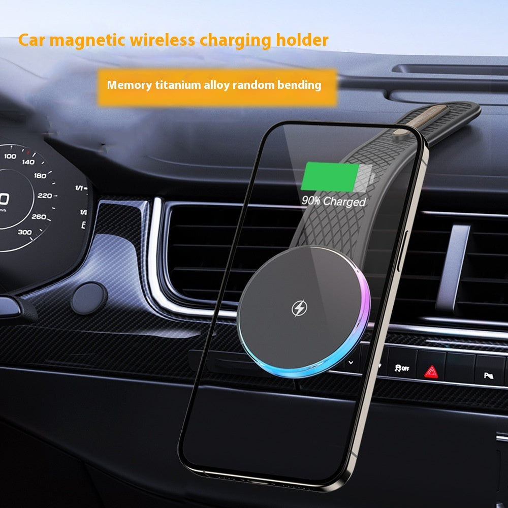 Magnetic Car Phone Charger Mount with Colorful Lights