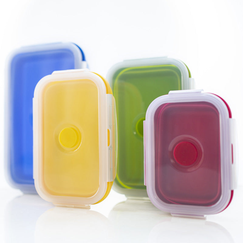 Foldable Silicone Lunch Box Space-Saving Food Container