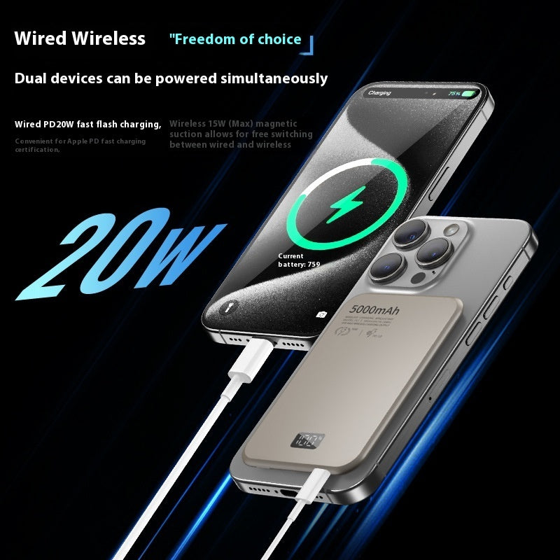 Fast Charge Magnetic Wireless Power Bank – Digital Screen