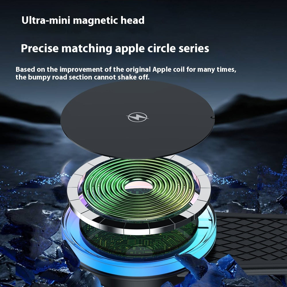 Magnetic Car Phone Charger Mount with Colorful Lights
