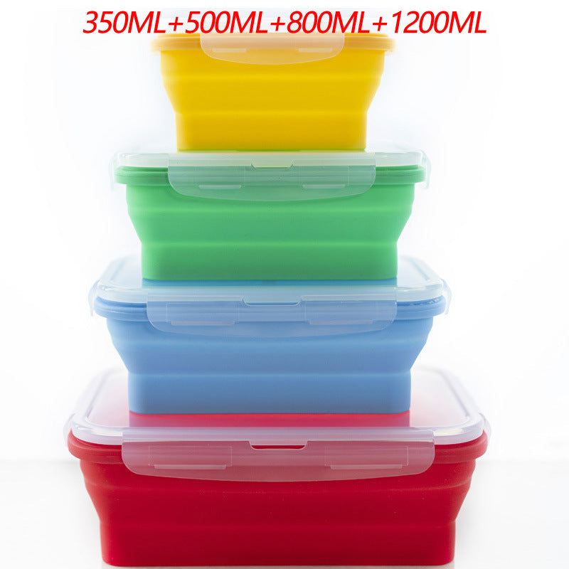 Foldable Silicone Lunch Box Space-Saving Food Container